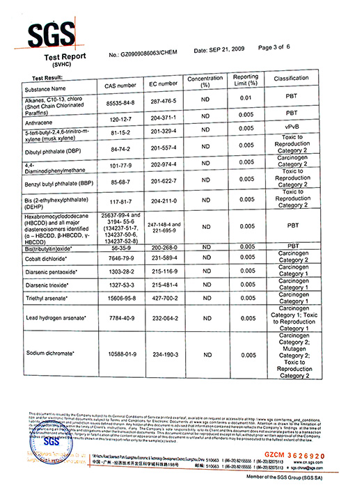 吉美SGS环保测试REACH-POM